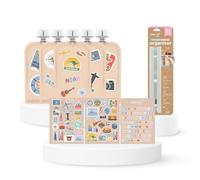Cherub Baby Reusable Customisable Food Pouches and Organiser Bundle | 5-Pack Refillable Weaning Bags with 3 Tracking Sticker Sheets & Space-Saving Fridge Rack