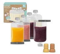 Cherub Baby Silicone Food Pouches & Soft Spouts Bundle | 5-Pack 6oz/180ml Reusable Yoghurt Pouches & 2 Attach-On Silicone Spouts with Travel Cases | Leakproof, BPA-Free Toddler Snack Kit