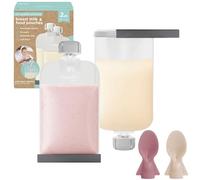 Cherub Baby Silicone Food Pouches & Soft Spouts Starter Bundle | 2-Pack 180ml/6oz Reusable Yoghurt Pouches & 2 Attach-On Silicone Spouts with Travel Case | Leakproof, BPA-Free Toddler Snack Kit