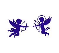 Cherub Cupid icon Set with Bows Fine Carving Decals 54.4x106.9cm Personalized Customization DarkBlue