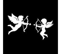 Cherub Cupid icon Set with Bows Wall Decals 34x58.1cm Wall beautification White