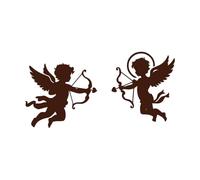 Cherub Cupid icon Set with Bows Wall Decals 54.4x106.9cm Car Body Decoration Coffee