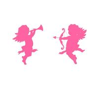 Cherub Cupid Silhouettes Angels with Love Arrows Wall Decals 47.6x86.7cm Multiple Size Options Pink