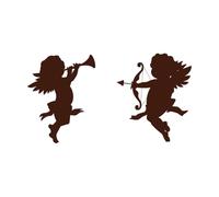 Cherub Cupid Silhouettes Angels with Love Arrows Wall Decals 47.6x86.7cm Window Decals Coffee
