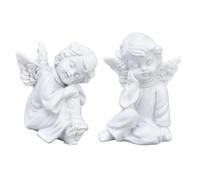 Cherub Statue, 2.2×2.4in Resin Cherubs White Angel Statue Figurine Garden Sleeping Cherub Sculpture for Indoor Outdoor Home Decoration (#3)