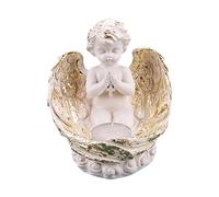 Cherub Tea Light Candle Holders Votive Holders, Resin Angel Wings Figurine Candle Holder, Angel Prayer Statue Praying Angel Ornament for Table Centerpiece Living Room Bedroom Home Decoration