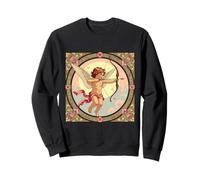 Cherubic Figure With A Garland Of Tiny Red Flowers Sweatshirt