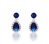 CHERUBIC Women Teardrop Drop Earrings Halo Round Cut White Gold Plated Cubic Zirconia Crystal Elegant Pear Dangle Earrings Jewelry