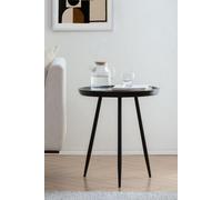 'Chervey' Side Table Solid Wood Bedside Table With Black Tri-Pin Legs MH London Black One Size