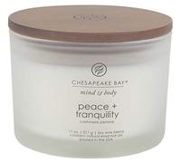 Chesapeake Bay Candle PT40234 Scented Candle, Peace + Tranquility (Cashmere Jasmine), Coffee Table,11 oz, White
