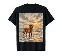 Chesapeake Bay Retriever Dog at The Beach Artwork T-Shirt