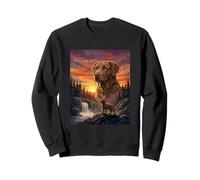 Chesapeake Bay Retriever Lover Vintage Sunset Forest Art Sweatshirt
