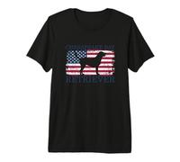 Chesapeake Bay Retriever with USA Flag Premium T-Shirt