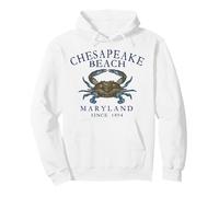 Chesapeake Beach Maryland Crab Since 1894 Navy Blue Art Pullover Hoodie