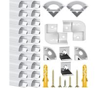 Chesbung 20 Pack 1Meter/3.3ft V Shape Led Aluminum Channel, Led Aluminum Profile with Cover, LED Channels and Diffusers with End Caps, Mounting Clips and 90 Degree Corner Connectors