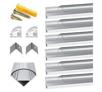 Chesbung 6 Pack 1Meter/3.3ft V-Shape Led Aluminum Channel, Aluminum Profile with Cover, LED Channels and Diffusers with End Caps and Mounting Clips for Flex/Hard LED Strip Light