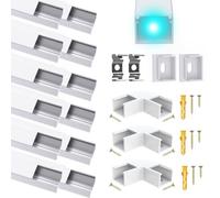 Chesbung Product Image 12Pack U Shape LED Aluminium Channel for Philips Hue Stripe 16mm LED Strips, LED Profile Diffuser Track with Milky White Cover and 90 Degree Corner Connector