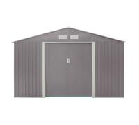 Cheshire 10 x 8 Double Door Metal Apex Shed (Light Grey) in Light Grey Cheshire Light Grey