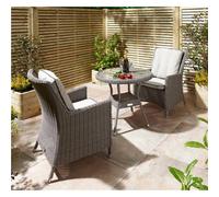 Cheshire 2 Seater Natural Stone Rattan Weave Garden Bistro Set