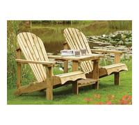 Cheshire 2 Seater Softwood Adirondack Garden Companion Seats in Light Oak Cheshire Light Oak