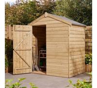 Cheshire 4Ft X 6Ft Deluxe Shiplap Hawthorne Single Door Apex Shed
