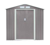 Cheshire 6 X 4 Double Door Metal Apex Shed (Light Grey)