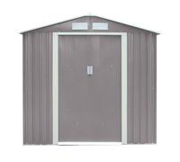 Cheshire 6 x 4 Double Door Metal Apex Shed (Light Grey) in Light Grey Cheshire Light Grey
