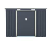 Cheshire 8 x 4 Double Door Metal Pent Shed (Dark Grey) in Dark Grey Cheshire Dark Grey