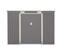 Cheshire 8 x 4 Double Door Metal Pent Shed (Light Grey) in Light Grey Cheshire Light Grey