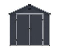 Cheshire 8 x 6 Double Door Apex Plastic Shed (Dark Grey) in Dark Grey Cheshire Dark Grey