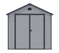 Cheshire 8 x 6 Double Door Apex Plastic Shed (Light Grey) in Light Grey Cheshire Light Grey