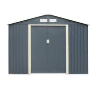 Cheshire 8 X 6 Double Door Metal Apex Shed (Dark Grey)