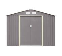 Cheshire 8 X 6 Double Door Metal Apex Shed (Light Grey)