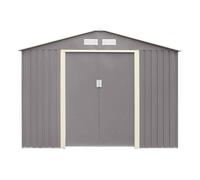 Cheshire 8 x 6 Double Door Metal Apex Shed (Light Grey) in Light Grey Cheshire Light Grey