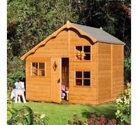 Cheshire 8 x 7 Deluxe Playaway Swiss Cottage Playhouse in Natural Cheshire Natural