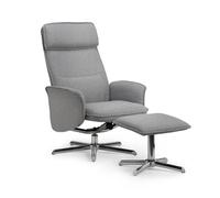 Cheshire Aria Recliner Chair With Stool in Grey Linen in Light Grey Cheshire Light Grey