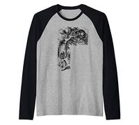 Cheshire Cat Alice Lewis Carroll in Wonderland Raglan Baseball Tee