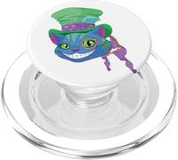 Cheshire Cat Grinning in Mad Hatter Cylinder and Monocle PopSockets PopGrip for MagSafe
