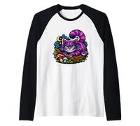 Cheshire Cat Invisible Grin Dark Aesthetic Fantasy Art Raglan Baseball Tee