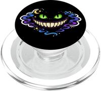 Cheshire Cat Invisible Grin Dark Aesthetic Outline Art PopSockets PopGrip for MagSafe