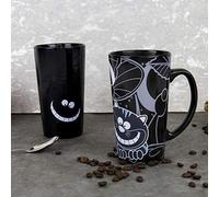 Gift Republic Mug GR450029 Cheshire Cat, Porcelain, Black, 350 ml