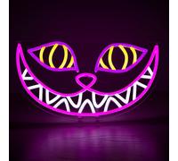 Cheshire Cat Neon Sign, Smile Cat Dimmable LED Neon Lights Alice in Wonderland Neon Light for Wall Art Decor for Bedroom, Tea Party Bar Background Decoration Birthday Gifts