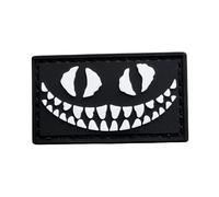 Cheshire Cat PVC Patch Tactical Morale - Glow in The Dark Patch for Backpacks, Caps, Gear & Vests - Hook & Loop Backing