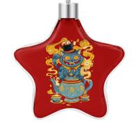 Cheshire Cat Sitting on A Teapot Cute Christmas Pendants