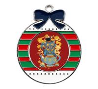 Cheshire Cat Sitting on A Teapot Cute Christmas Pendants Circular