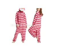 (cheshire cat, XL) Snow Monster Elf Santa Claus Couple Cartoon One-Piece Pajamas Hooded Polar Fleece Home Clothes Animal Performance