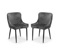 Cheshire Cromwell Premium Grey Velvet Dining Chairs - Set of 2 Cheshire Grey
