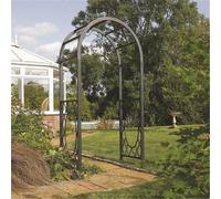 Cheshire Deluxe Gunmetal Grey Metal Round Arch with Open Lattice in Dark Grey Cheshire Dark Grey