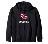 Cheshire Great Britain Flag British Heritage & English Pride Zip Hoodie