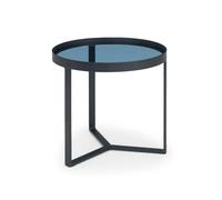 Cheshire Kelburn Modern Lamp Table in Black & Smoked Glass Cheshire Black